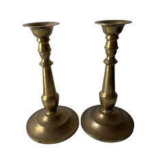 Brass Pillar Candle Holder Candlesticks Heavy 4 lbs Fareastern Design Vtg 13.5