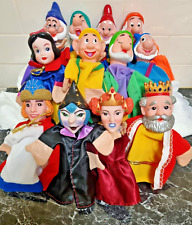 Vintage Disney Snow White and the Seven Dwarfs Hand Puppets Complete Set 1974 picture