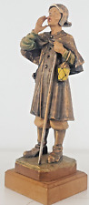Anri Vintage Hand Carved Wood Town Crier Public Announcer Man Italy 8.5