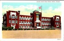 Salina, KS Kansas  LINCOLN JUNIOR HIGH SCHOOL  ca1940's Curteich Linen Postcard picture