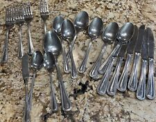 21 Pieces Cuisinart Stainless 18/10 Flatware Silverware Beaded Edge picture