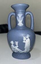 Vintage Wedgwood Style Jasperware Blue Bud Vase Made in Occupied Japan 5” picture