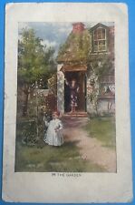 Antique 1907 “In the Garden” Postcard - Beautiful Cottage Scene picture