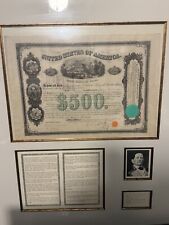 Signed General Santa Anna 1866 $500 Mortgage Bond  Framed W/ Photo And History picture