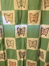 Colorful Vintage Butterfly Hand & Machine Stitched Quilt TOP 76” x 57” Feed Sack picture