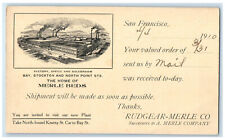 1910 The Home of Merle Beds Rudgear-Merle Co San Francisco CA Posted Postcard picture