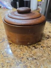 Vintage Round Wooden Box with lid Canister Trinket picture