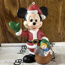 Vintage 1980s Walt Disney Santa Mickey Mouse Christmas Ornament. picture