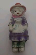 Vintage Antique Hand Painted Miniature Girl With Red Hat Figurine Japan 2.25