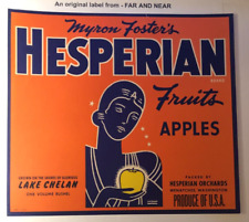 Hesperian Brand Scarce Apple Crate Label - Lake Chelan Version picture