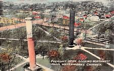 Fremont NE Nebraska Waterworks Chimney Downtown View Early 1900 Vtg Postcard C59 picture
