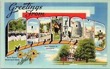 Large Letter Greetings from Maryland - c1940s Linen Postcard- Tichnor Brothers picture