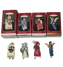 Lot Of 4 Hallmark VTG Angel Ornaments Language Of Flowers 1997 98 99 And Joyous picture
