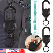 1/2x Wire Rope Retractable Key Chain Multi-Functional Heavy Duty Carabiners USA picture