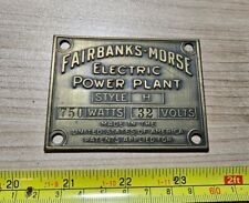 Vintage Fairbanks Morse Electric Power Plant Advertising Brass? Sign  picture