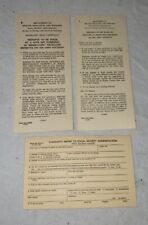 Lot of 3 VINTAGE 1940s Social Security Forms/Applications OA-C406, C411 Claimant picture