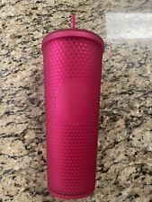 Starbucks 24oz 2023 Soft Touch Fuchsia/Red/Pink/Ruby Studded Bling Tumbler picture