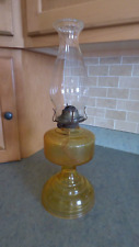 Eagle Etching Amber Glass Kerosene Oil Lamp picture