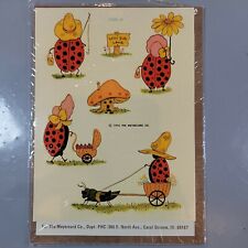 VINTAGE MEYERCORD DECALS, MUSHROOM, ladybug 1540-H 1970'S ERA IN PACKAGE picture
