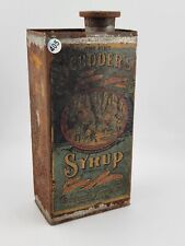 Extremely Rare Antique One Of Kind Collectible Scudders 1904 Cough Sirup Tin Can picture