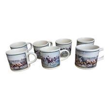 7 Vintage Ralph Lauren Limited Edition 1978 Polo Thoroughbred Scene Mugs 10 oz picture