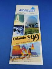 NORDAIR AIRLINES TIMETABLE SCHEDULE APRIL 1985 ORLANDO FLORIDA ONE WAY ADVERTISE picture