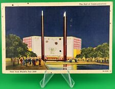Vintage Postcard 1939 NY  World’s Fair Hall Of Communications Postmarked 1939  picture