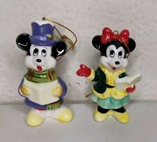 Vintage Walt Disney  Mickey And Minnie Mouse Caroling Christmas ornaments picture