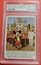 Mickey Mouse 1965 DISNEY PUZZLEBACK CARD GRADED PSA 8 NM-MINT LEADS DISNEYLAND picture