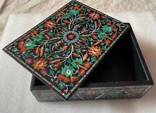 Black Marble Bathroom Accessories Box Multicolor Stones Inaly Work Trinket Box picture