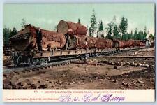 Chico California CA Postcard Diamond Match Co's Logging Train c1905's Antique picture