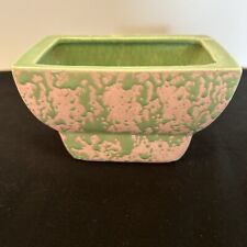 Vintage McCoy Spatterware Planter Green on Pink picture