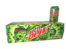 FREE SHIPPING - THRASHED APPLE MOUNTAIN DEW  12 PACK CANS Soda  Best By 7-22-24 picture