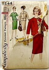 1960s Simplicity Sewing Pattern 5144 Womens Suit & Overblouse Size 18 Vntg 14588 picture