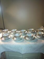 Vtg Schumann Empress Porcelain 9 Tea Cup & Saucer Demitasse Set US Zone Perfect picture