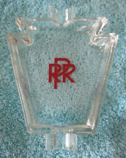 Vintage Pennsylvania Railroad PRR Clear Glass Ashtray Keystone ShapedAdvertising picture