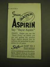 1924 Bayer Aspirin Ad picture