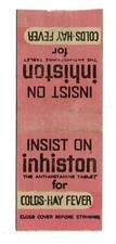 Inhiston Antihistamine Tablets Vintage Matchbook Cover picture
