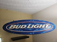 Bud Light Beer Hanging Bar Oval Hollow Promo Plastic Sign Very Large 42