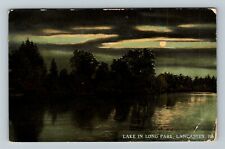 Lancaster PA-Pennsylvania, LAKE IN LONG PARK, Scenic View, Vintage Postcard picture