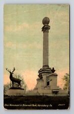 Harrisburg PA-Pennsylvania, Elks Monument In Reservoir, Vintage c1915 Postcard picture