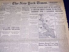 1943 APRIL 4 NEW YORK TIMES - PATTON ATTACKS EAST OF EL GUETTAR - NT 2144 picture