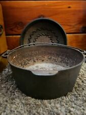 1920s Wagner Ware#8 Cast Iron Drip Drop Round Roaster w/ lid  picture