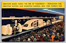 Firestone Factory Production Line New York World's Fair 1939 Postcard picture