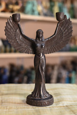 RARE  statue goddess Isis Wings candlestick holder Large ancient Egypt BC picture