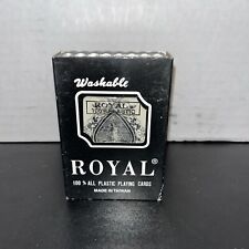 Vintage Royal Deck 100% All Plastic Playing Cards in black Case Sealed Deck Blue picture