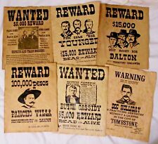 Pancho Villa Old West Wanted Posters Doc Holliday Jesse James Youngers Daltons picture