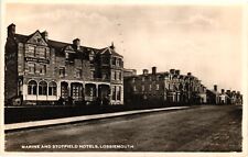 RPPC Marine And Stotfield Hotels Lossiemouth Vintage Postcard Unposted c1930 picture