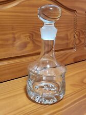 Heavy crystal decanter vintage unbranded frosted neck and stopper. Approx 11
