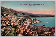 Monte Carlo Monaco General View Scenic European Coastal City DB Postcard picture